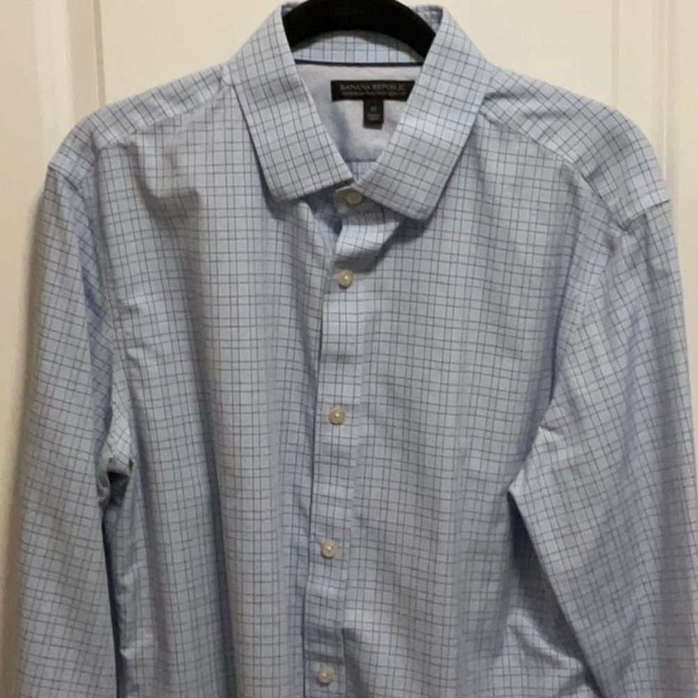 Banana republic, dress, shirt, medium, non iron, tailored slim, fit, medium